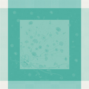 10611553 Garnier-Thiebaut Скатерть 155х155см "Дыхание" (бирюзовый) Ткань