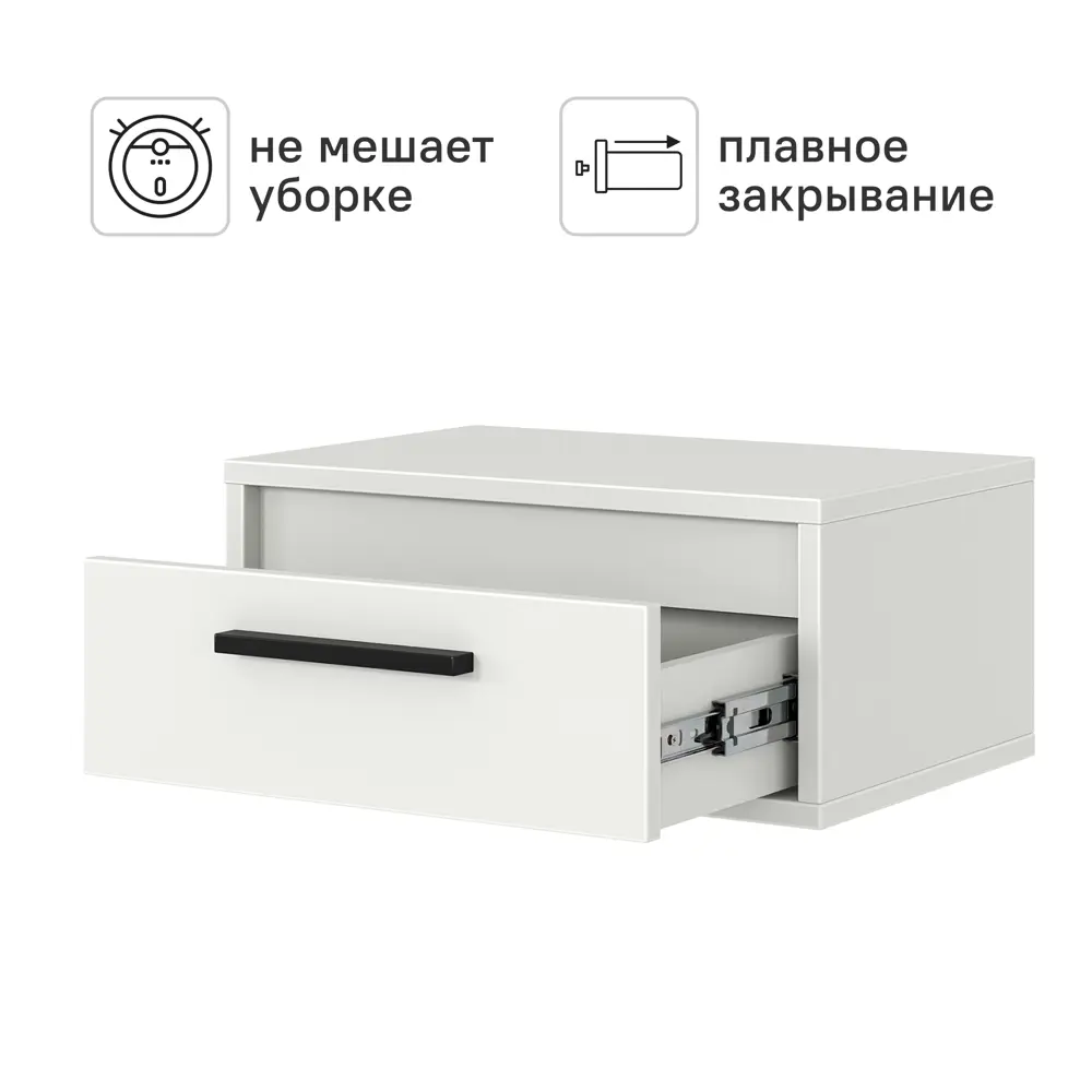 Тумба прикроватная подвесная Лион 45x20x30 см ЛДСП цвет белый 89428044 STLM-2041562 Santreyd  - Вид №2