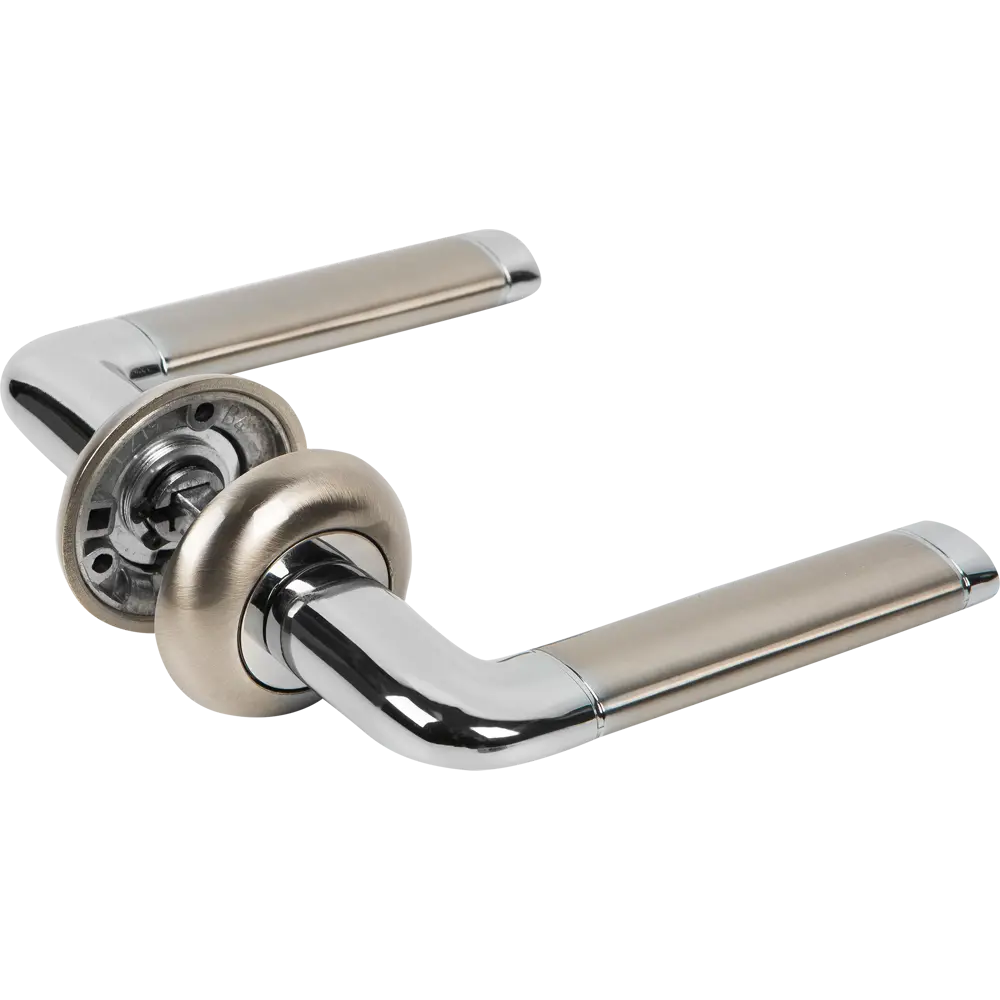 Дверная ручка Code Deco 14083-NIS/CR, без запирания, комплект, цвет матовый никель/хром ARMEX STLM-2139605 - Вид №1