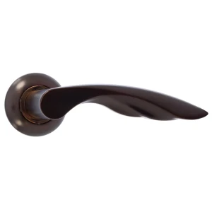 Ручки дверные на розетке Apecs H-0571-Z, цинковый сплав, цвет тёмная медь