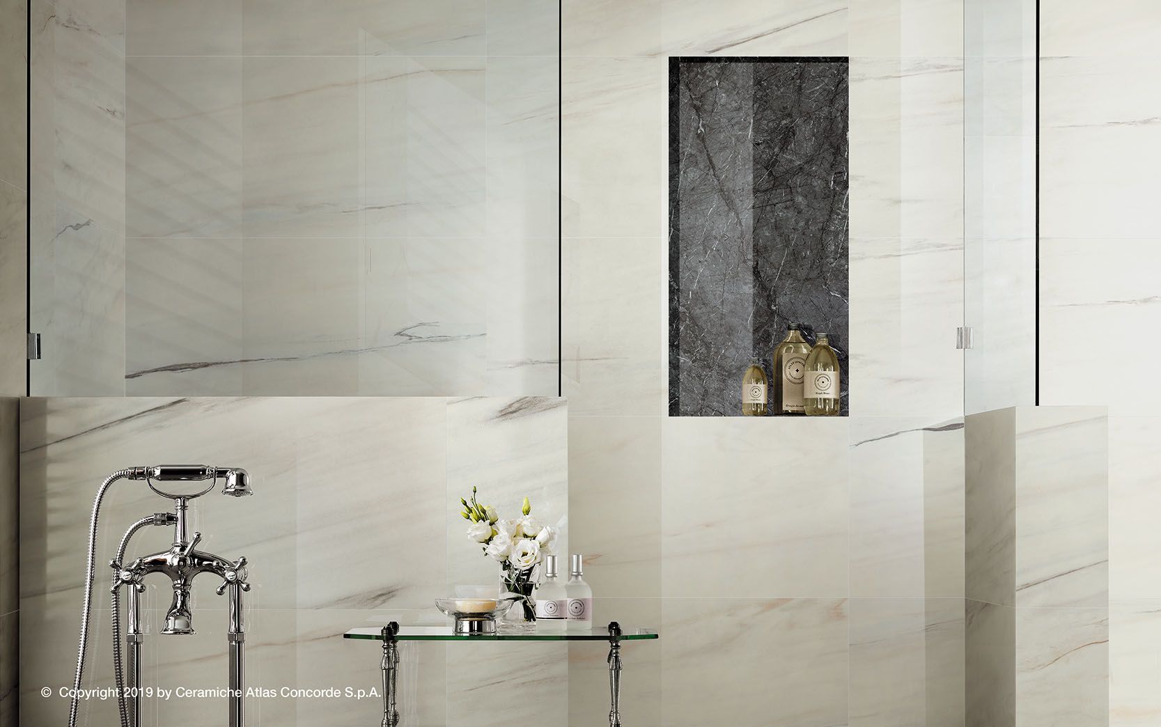 Белое керамическое покрытие с эффектом мрамора Atlas Concorde Marvel Dream ARCH-00073412 - Вид №33