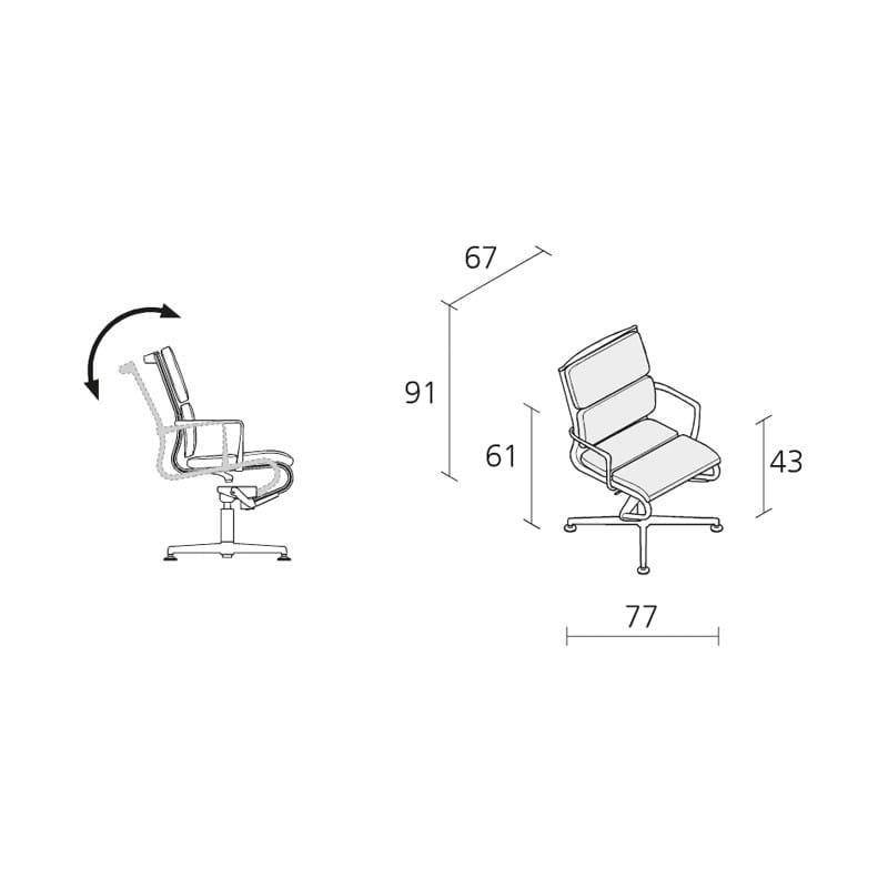 Регулируемое по высоте вращающееся офисное кресло с подлокотниками Alias рамка ARCH-00012195 - Вид №3