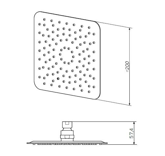 F05S0001 Верхний душ d 200*200 мм хром шт. AM.PM  - Вид №1
