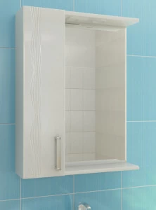 Зеркало Atlantic 1-600 левый, со спотом600⨉150⨉700 мм белый