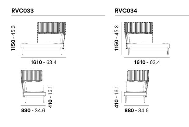Модульный тканевый садовый диван с полуостровом Pedrali Reva Cocoon ARCH-00125143 - Вид №5