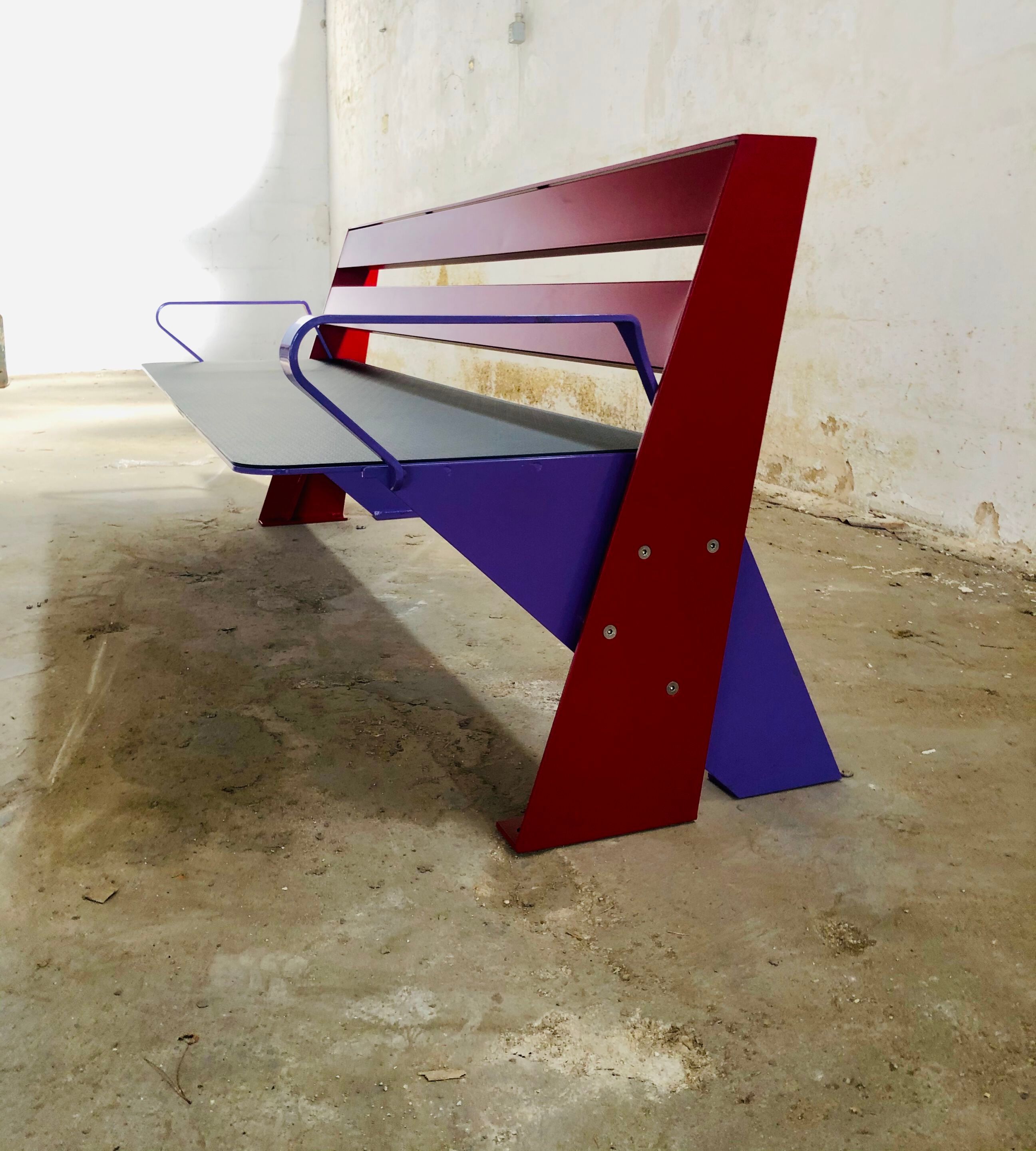 Стальная и деревянная скамья со спинкой CITYSì ISIDE ARCH-00008248 - Вид №3