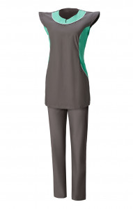69297 Костюм "Лига" цвет темно-серый с салатовым  Медицинская одежда  размер 40