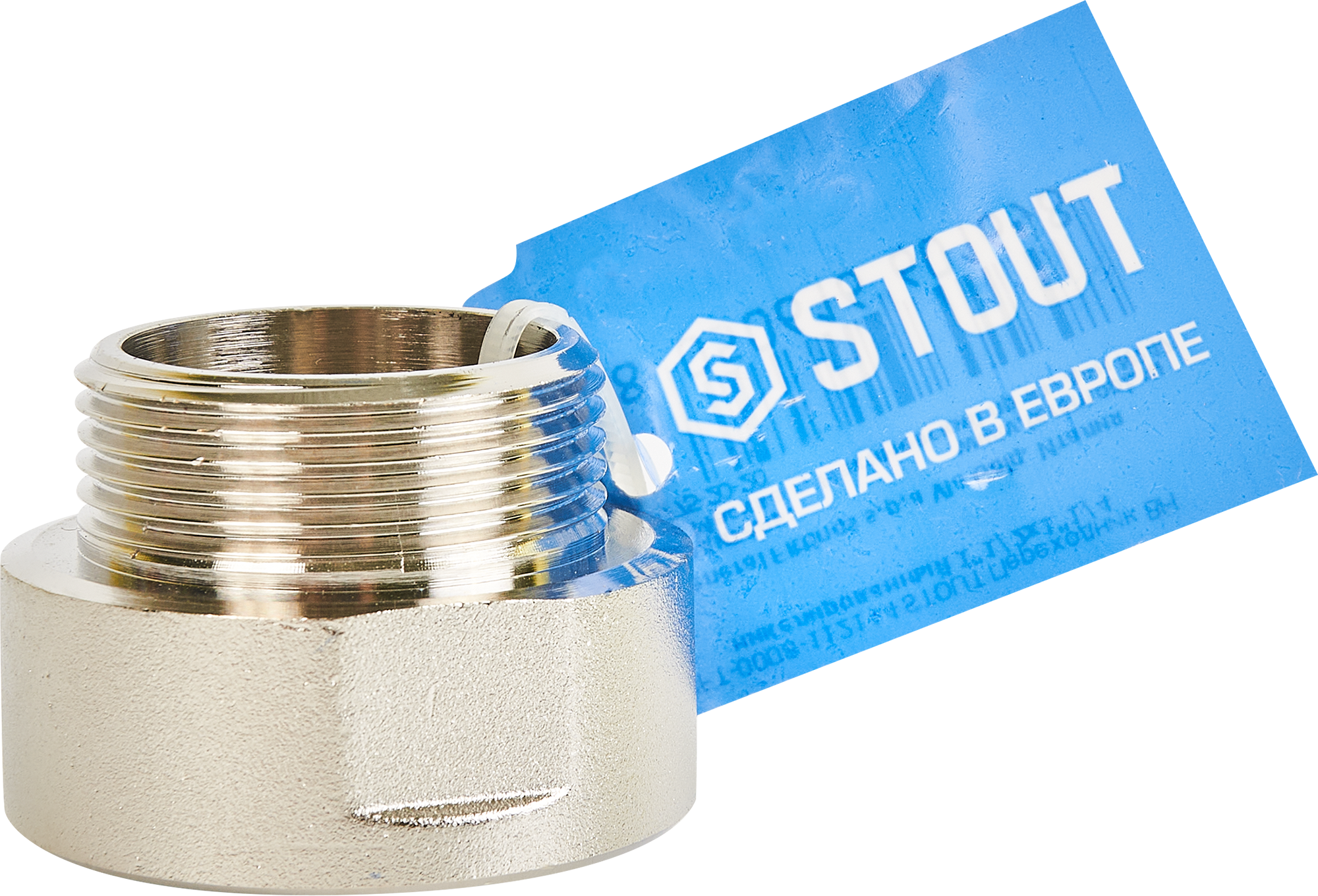 Переходник латунный STOUT 1½"×1¼" никелированный 82238922 STLM-0022650 - Вид №3