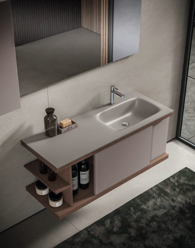 Подвесной умывальник с дверцами и встроенной раковиной BMT Everyday ARCH-00094373 - Вид №1