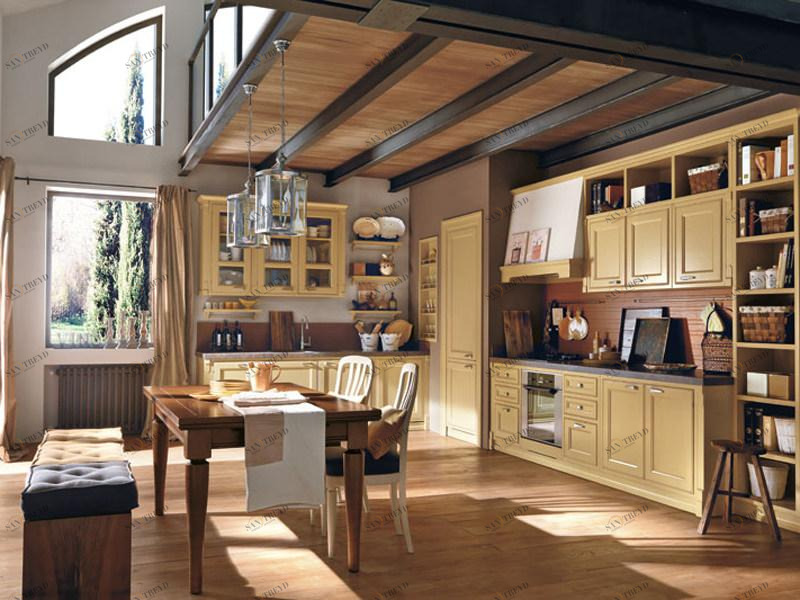 Martini Interiors Кухня из лакированной древесины на заказ с ручками Convivio sun-id-1438032