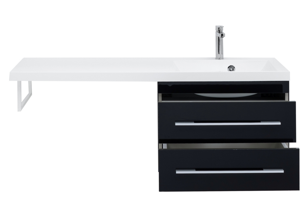 Тумба с раковиной Aquanet Верона 120 R черный (подвесная, 2 ящика) 0018017500239568 - Вид №13