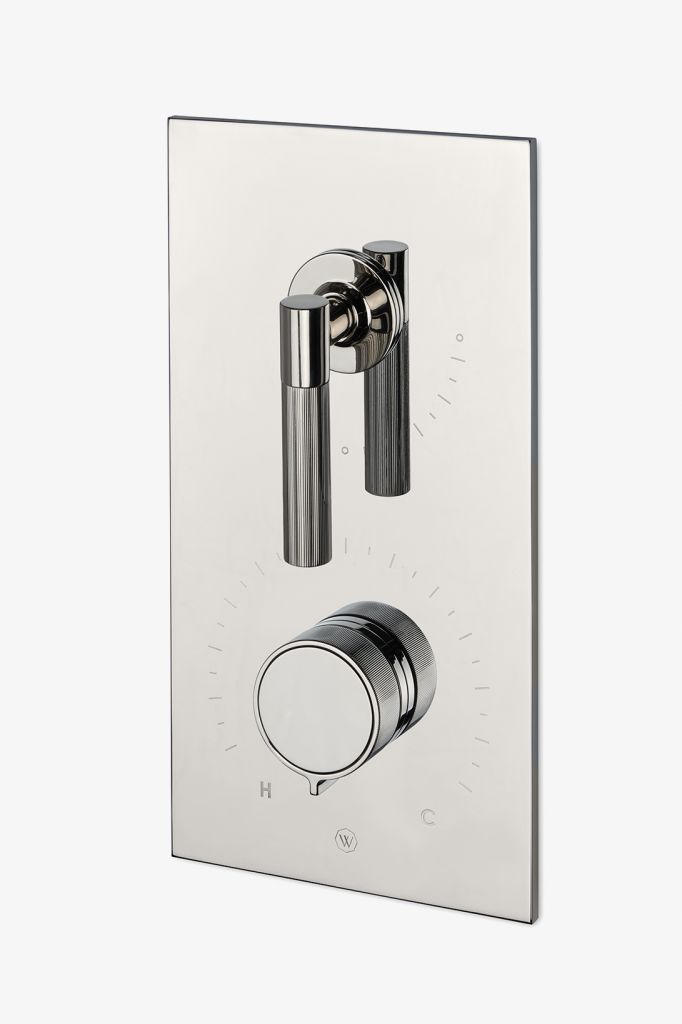 BTH32A Встроенная термостатическая трима и трим для регулировки объема Bond Tandem Series с гильошированными ручками и рычажными ручками Waterworks