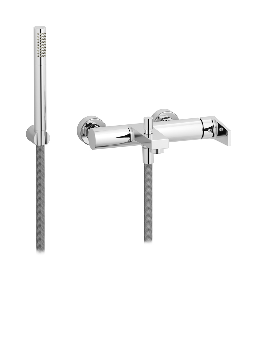 Настенный смеситель для ванной в комплекте с душевым гарнитуром WE ARE IB tw202mb Chrome Twitter