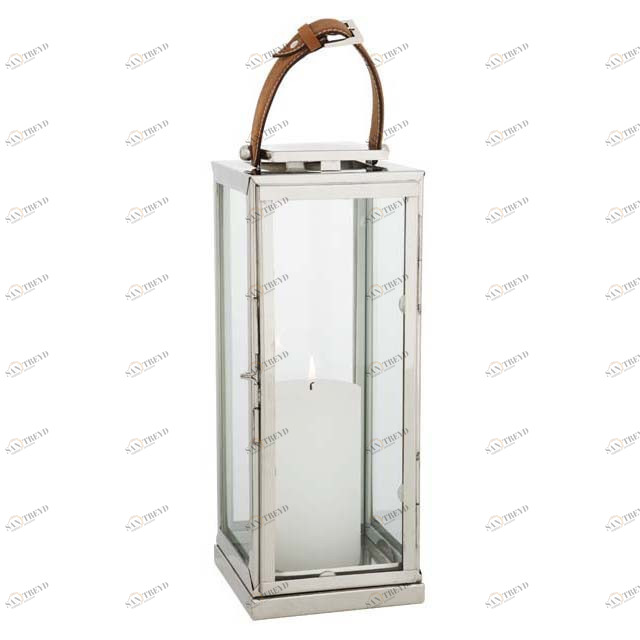 Подсвечник-фонарь серебристый с ручкой Georgian L от Eichholtz EICHHOLTZ EICHHOLTZ 060283 Прозрачный;серебро 