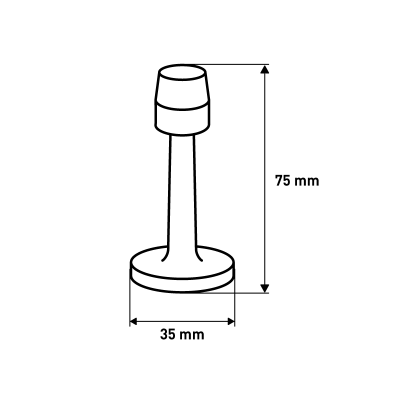 Дверной стопор простой , 35х35х75 мм, хром LJPS0052 Public Steel Россия  - Вид №1