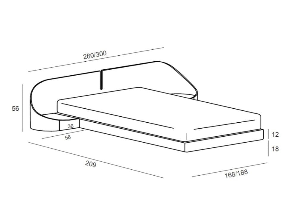 Двуспальная кровать со встроенными тумбочками Voltan восемьдесят ARCH-00145152 - Вид №3