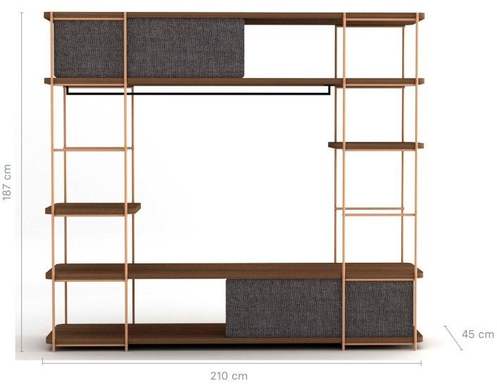 Momocca Гардеробная из стали и дерева Julia Julia jv02 - Вид №2