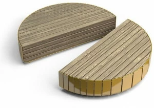 VESTRE Скамья из стали и дерева без спинки Stripes