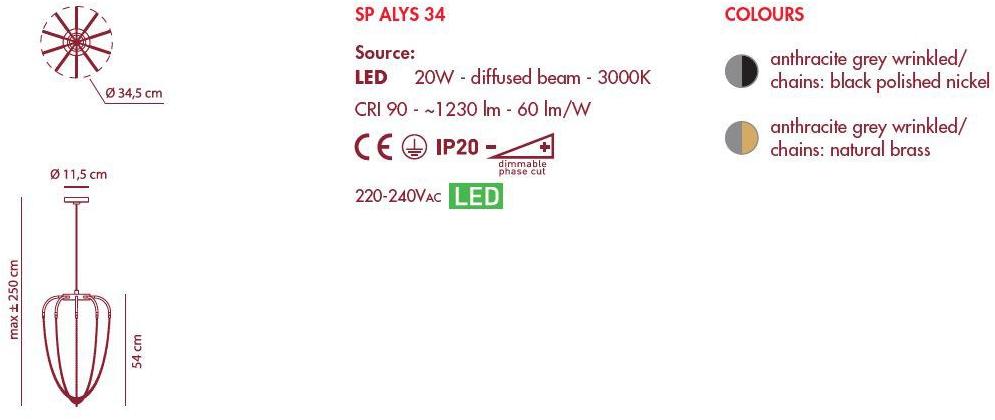 AXOLIGHT Светодиодный подвесной светильник из алюминия Alysoid sun-id-1383815 - Вид №10