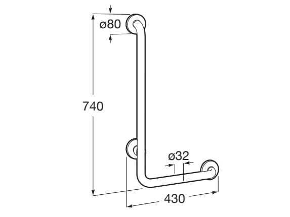 Металлическая ручка для ванной комнаты с антибактериальной обработкой Roca ACCESS ARCH-00100301 - Вид №2