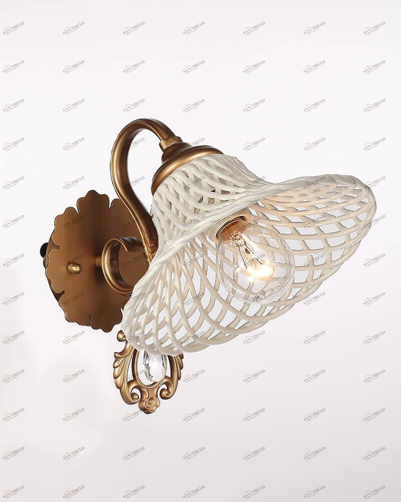 Бра с керамическим плафоном белое "Ирма" W17069/1NPI LUMIEN HALL ФЛОРИСТИКА 00-3929719 Белый;бронза 