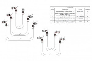 №_2 Комплект для подключения квартирных станций горизонтального размещения с рециркуляцией ГВС Valtec 1/2"