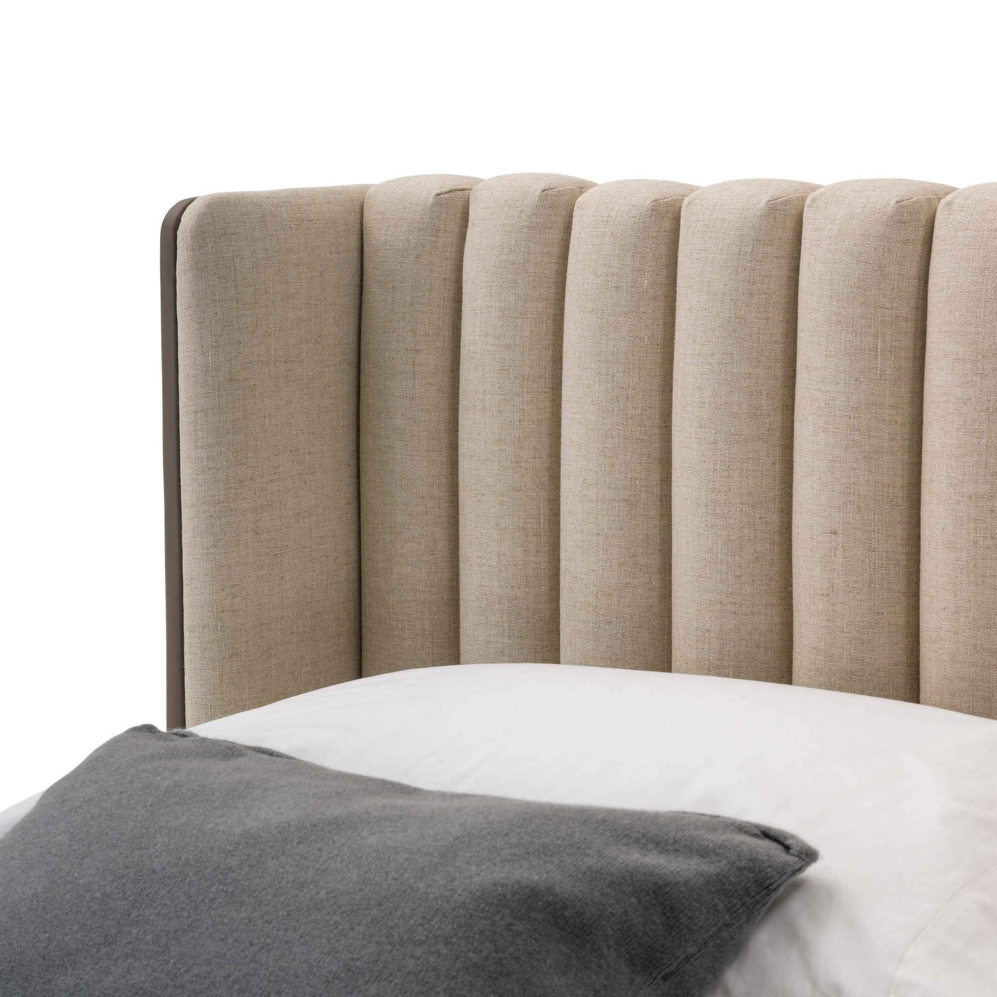 Двуспальная кровать из ткани и кожи с мягким изголовьем Turri Domus ARCH-00029363 - Вид №4