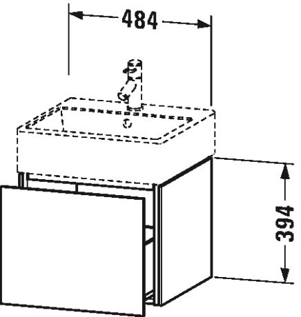 LC617407171 L-Cube Тумбочка подвесная Средиземноморский дуб Duravit - Вид №1