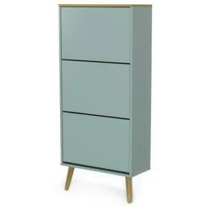 Шкаф для обуви Tenzo Dot, 128х57,5х24 см, дуб, светло-зеленый