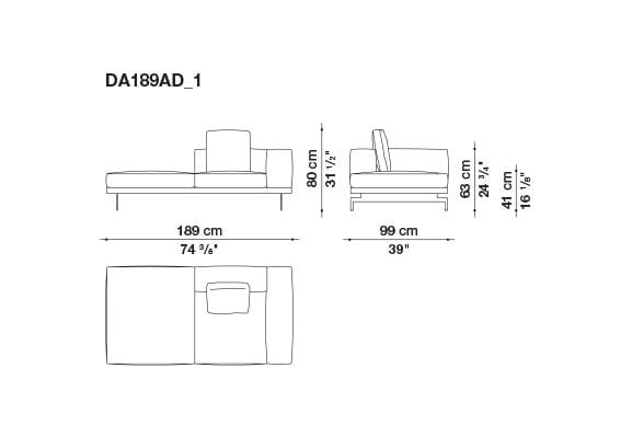 3-местный тканевый диван с полуостровом B&B Italia док ARCH-00061121 - Вид №66