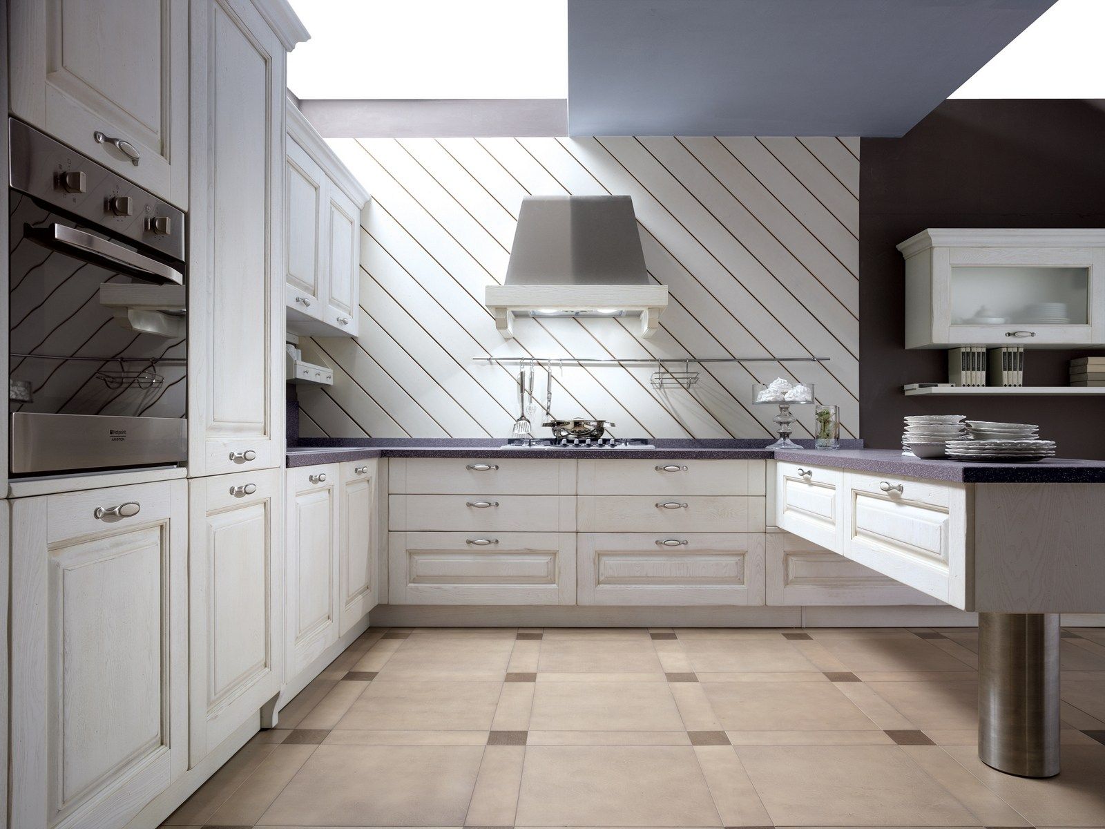 Встроенная кухня из ясеня с полуостровом Floritelli Cucine ARCH-00115946 - Вид №2