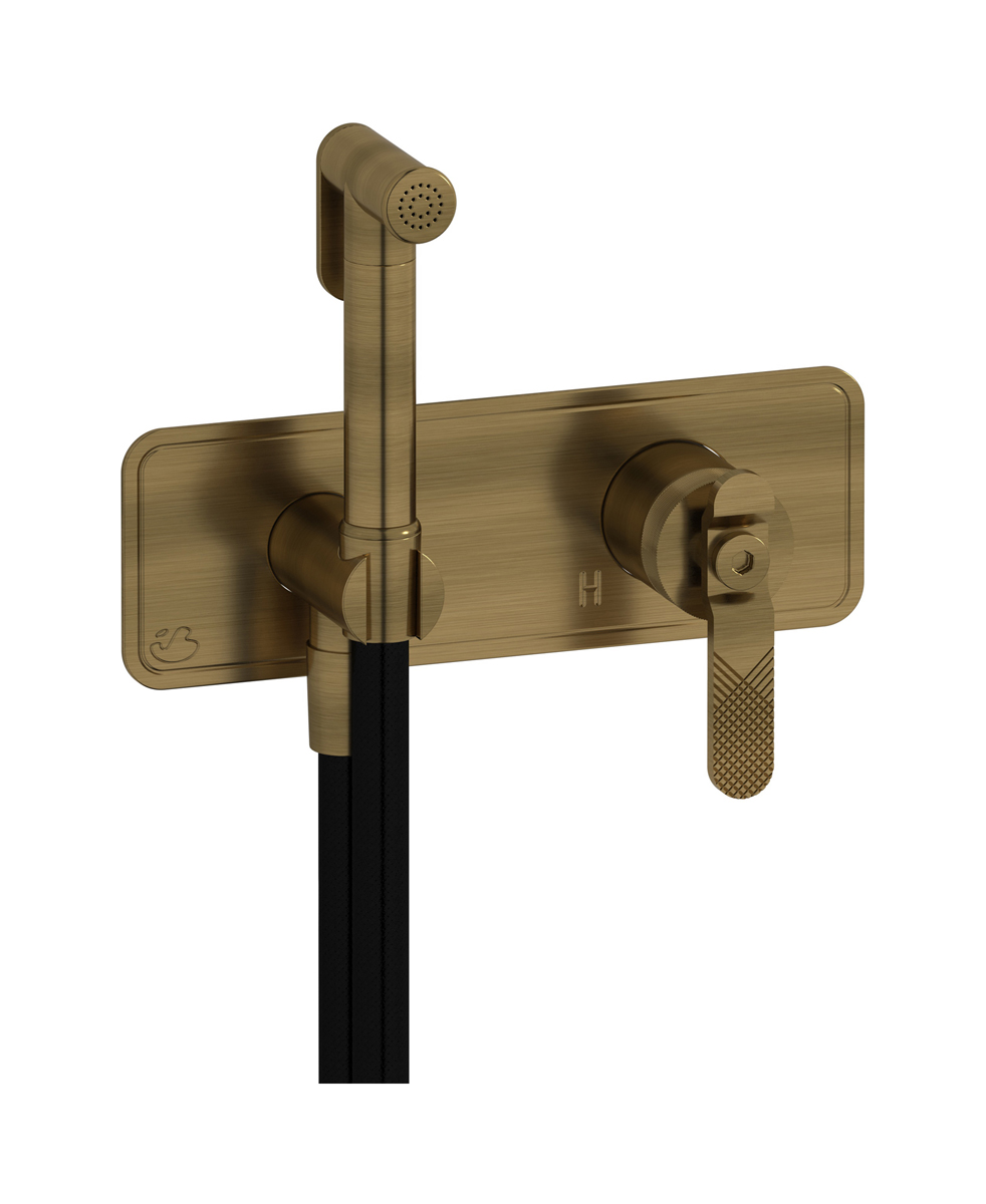 Внешние части гигенического душа со смесителем. WE ARE IB b2706mb Modern Bronze Bold