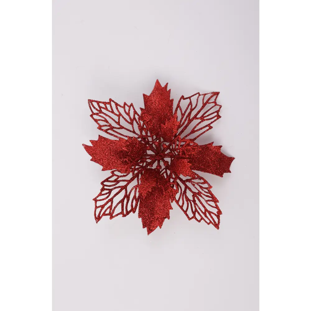 Елочная игрушка Цветок рождественский KREAFORTA 15x15 см красный STLM-2202258