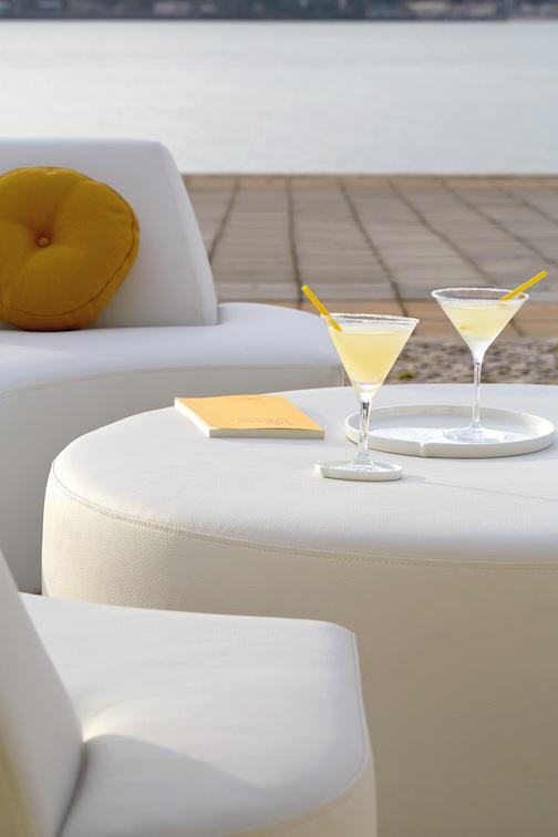 Стол для отдыха / подставка для ног 104 nautic leather white Manutti Moon Island MNST425 - Вид №5