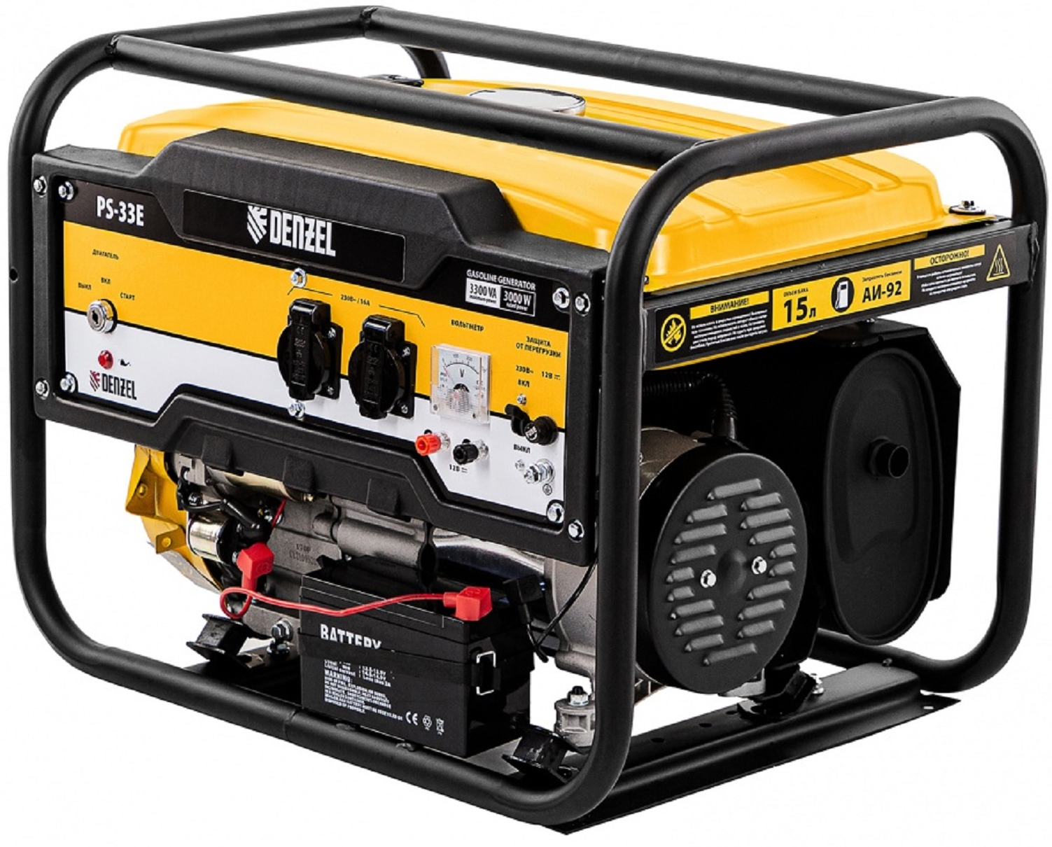 Бензиновый генератор DENZEL PS-33E 3.3 кВт 86549412 STLM-0069997 - Вид №1