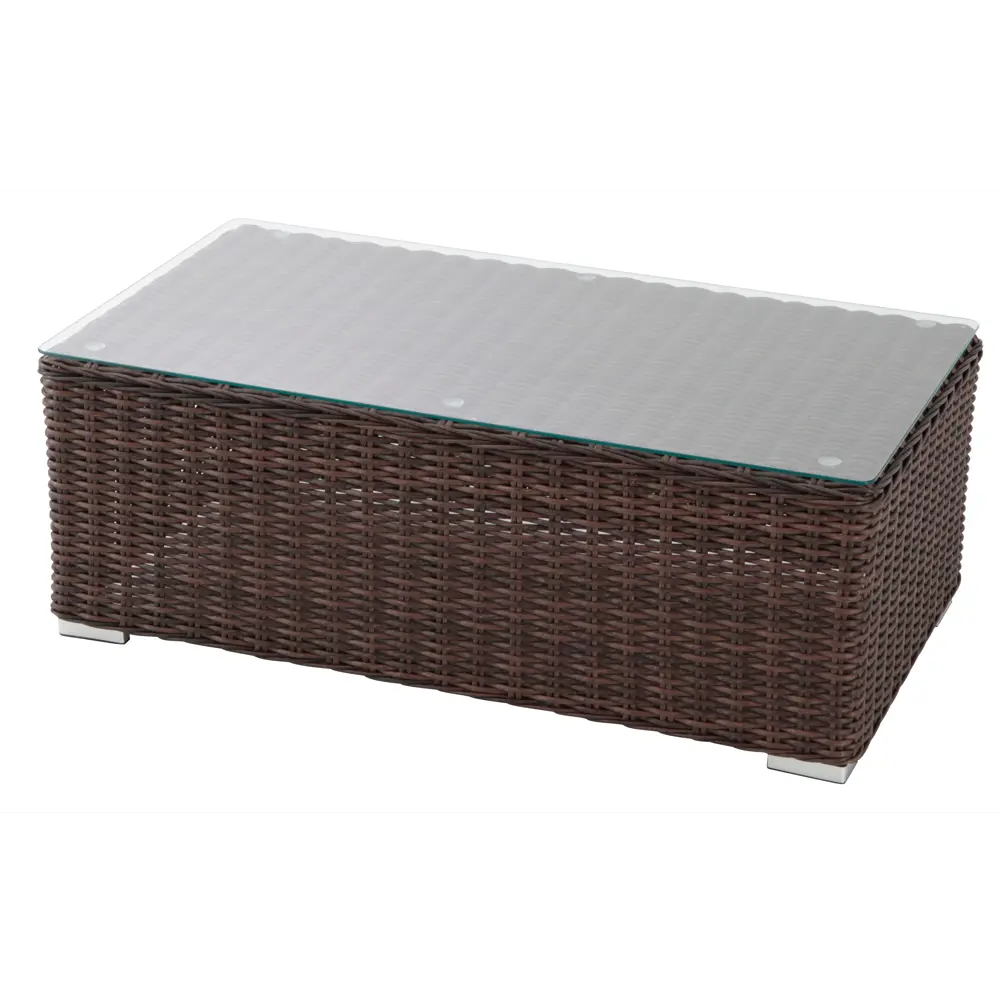 Стол садовый прямоугольный Naterial Costa Rica 60x112x41.5 см алюминий/стекло коричневый 81866570 STLM-2073845  - Вид №2