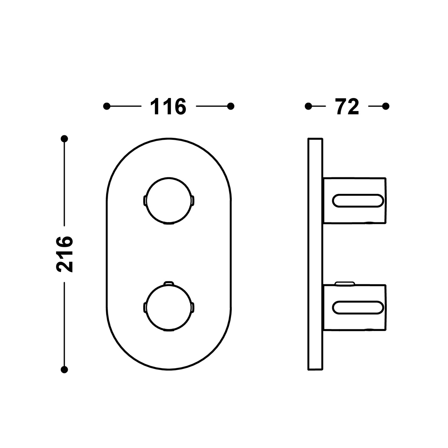 Видимая часть ТЕРМОБЛОКА для скрытого двухходового термоблока-21525001 TRES Therm-box - Вид №1