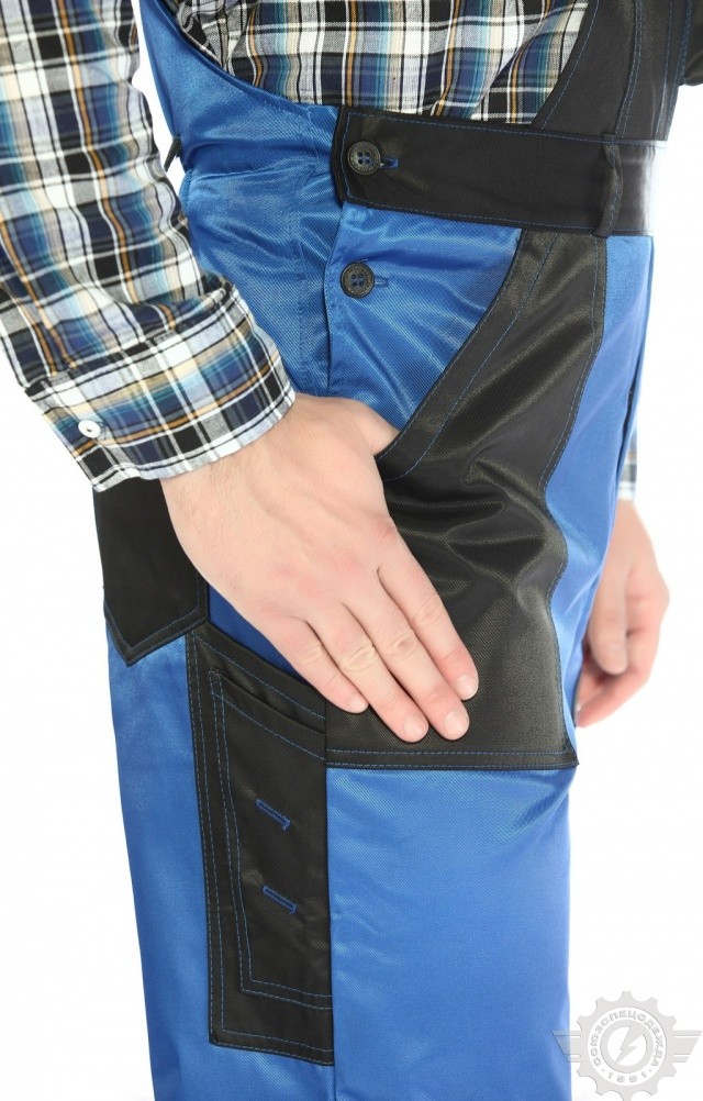 61472 Полукомбинезон "Мастер" василек-черный  Летняя спецодежда  размер 48-50/182-188  - Вид №7