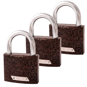 Комплект навесных замков Avers PD-01-63 61х50 мм, чугун, 3 шт.