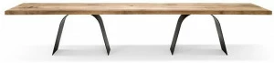 AMURA Стол с деревянной столешницей и металлическим основанием Desco Am039.des3
