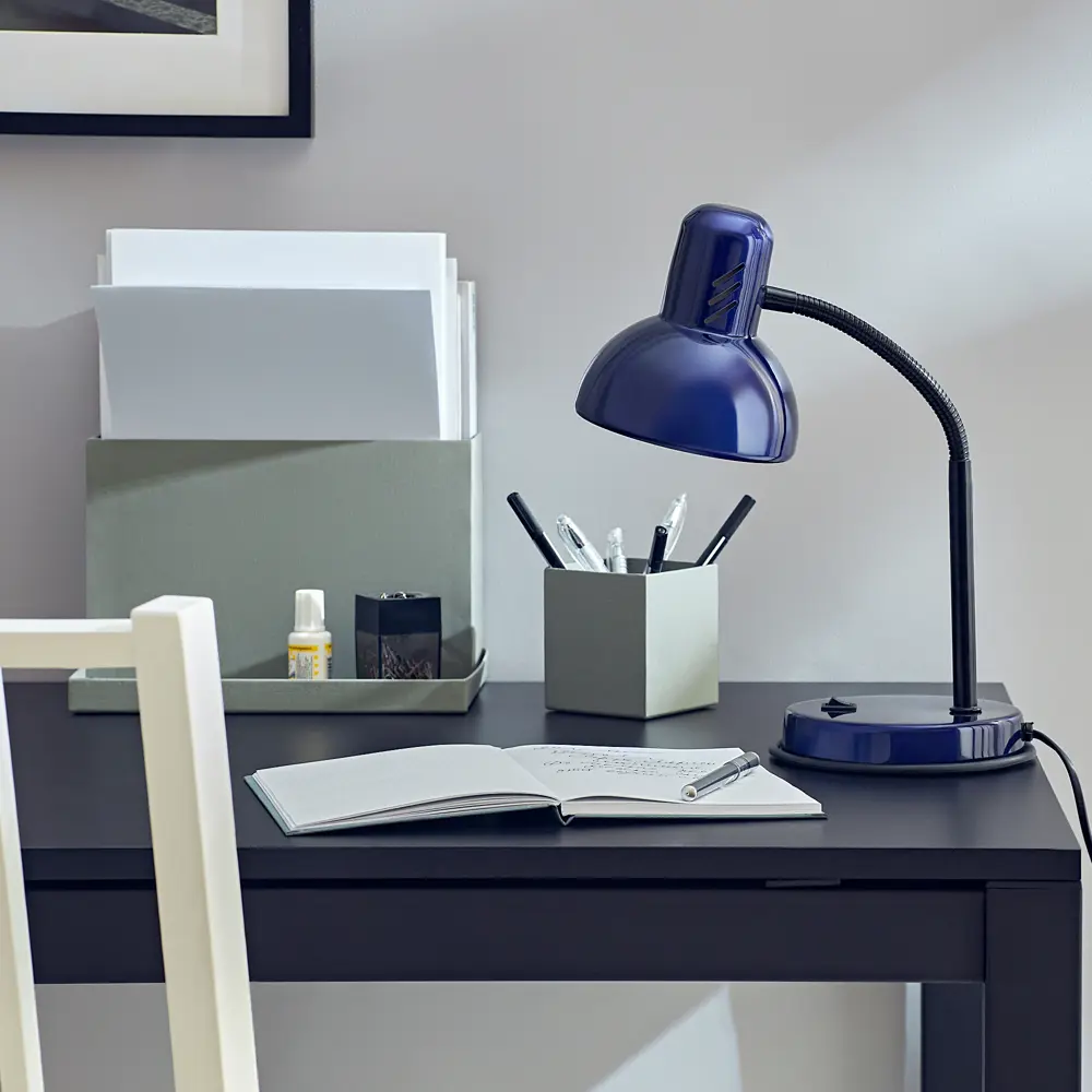 Рабочая лампа настольная Семь огней Эйр 1 лампа Е27 цвет синий STLM-2122066 - Вид №9