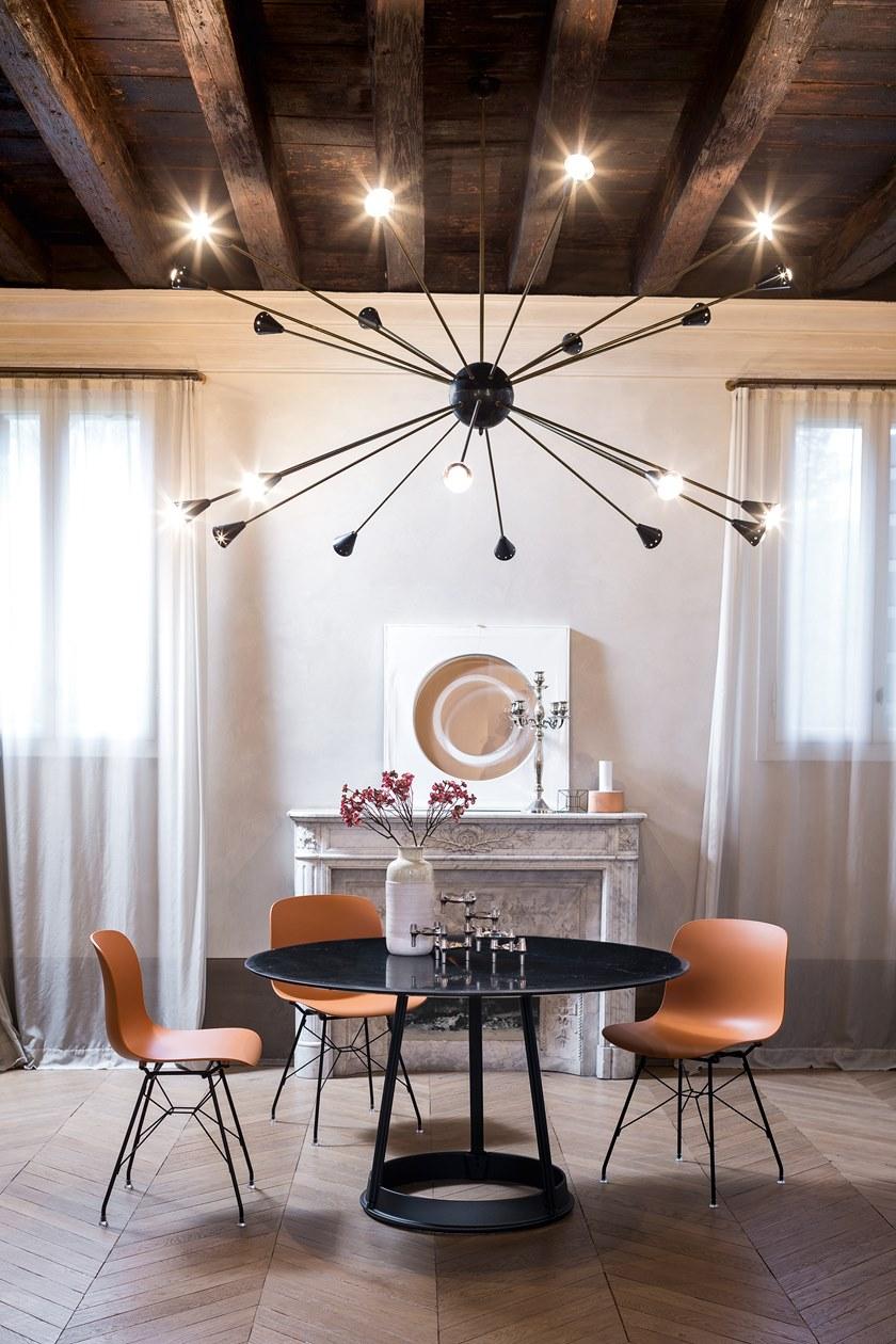 Magis Круглый стол из мрамора black marquina и чугуна Brut sun-id-1356074 - Вид №1