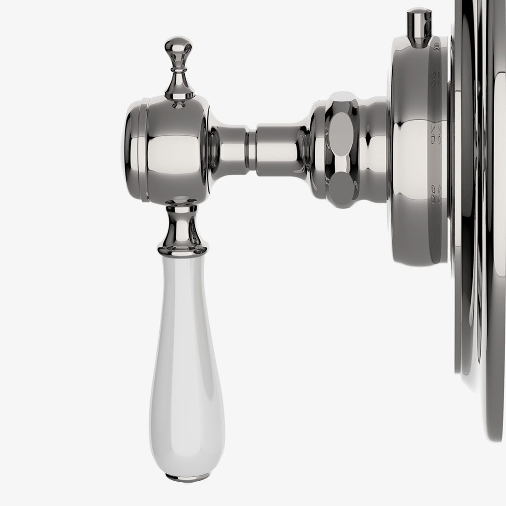 JUTH61 Облицовка термостатического регулирующего клапана Julia с белой фарфоровой ручкой Waterworks - Вид №1