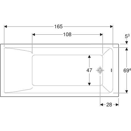 554.301.01.1 Прямоугольная ванна Geberit Renova Plan Geberit  - Вид №22