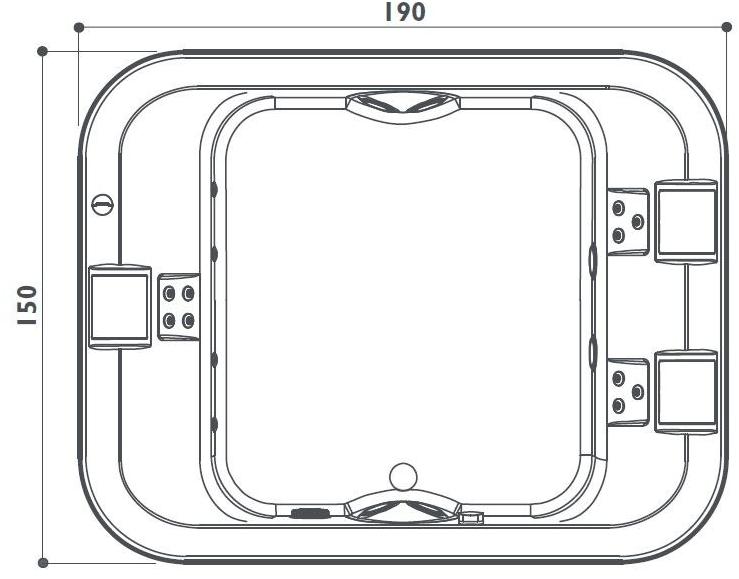 Jacuzzi® Отдельностоящая гидромассажная ванна с хромотерапией Aquasoul sun-id-1487349 - Вид №1