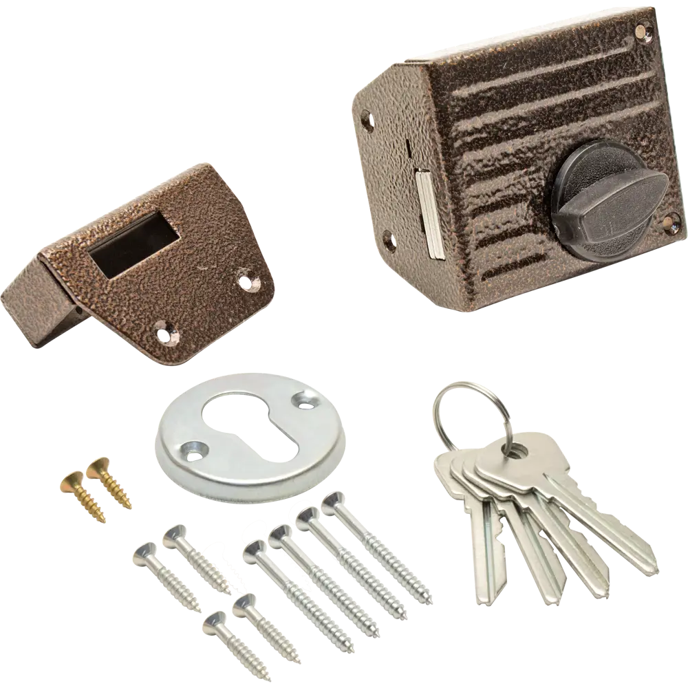 Замок накладной ЗЕНИТ ЗН1-2.1 для деревянных дверей в медном исполнении 82490902 STLM-0028442 - Вид №1