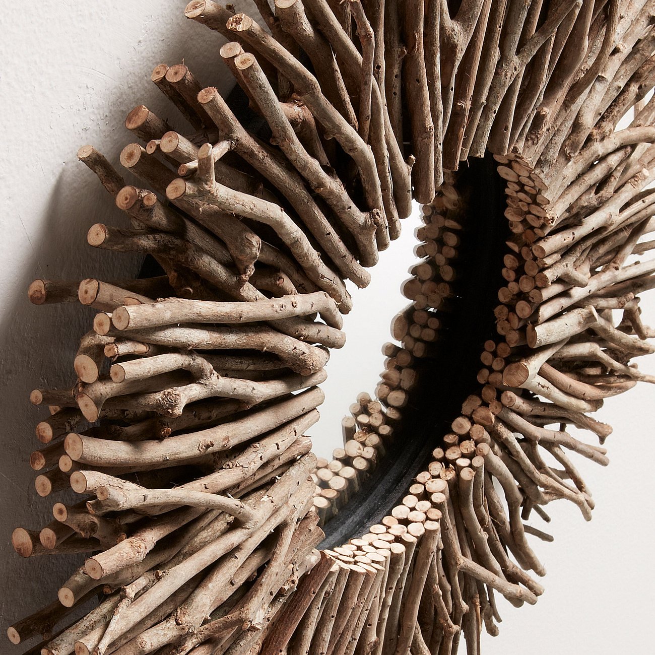 Зеркало-солнце деревянное в раме из натуральных ветвей диаметр 50 см Effect от La Forma LA FORMA EFFECT 342823 Коричневый - Вид №2