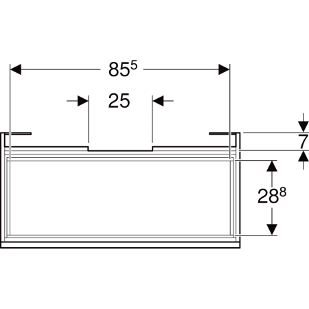 501.904.00.1 Шкафчик для раковины Geberit Renova Plan, с одним выдвижным ящиком и одним внутренним выдвижным ящиком Geberit  - Вид №44