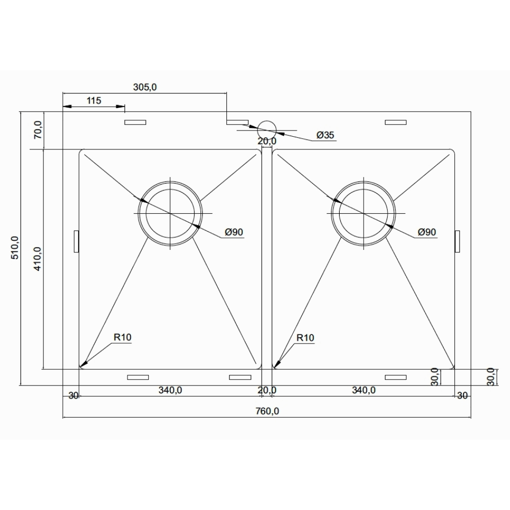 Кухонные мойки Eco Marino SMB-7651DS.A SEAMAN  - Вид №2