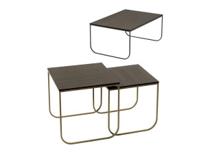 Журнальный столик из стали и дерева